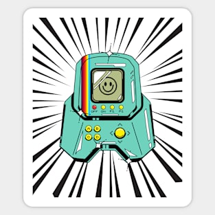 Retro Handheld Game (black print) Sticker